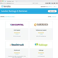 Lendio's Lender Ratings and Reviews page