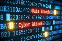 Computer code showing data breach alert