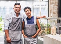 Two hispanic small business owners