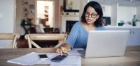 Woman reviewing finances