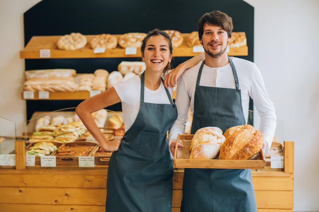 Couple in their bakery