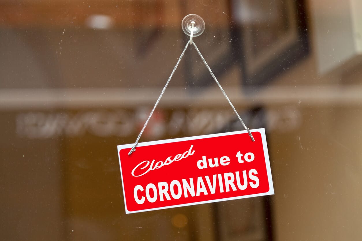 Sign: Closed due to Coronavirus