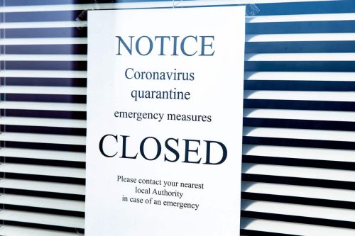 Sign: Closed due to coronavirus quarantine