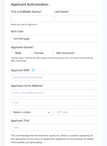 confirm e-sign on PPP application