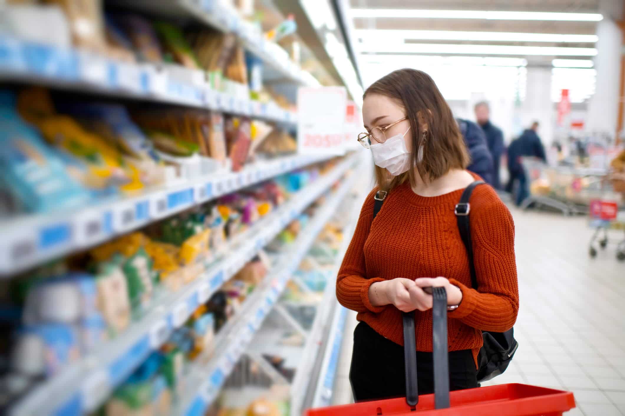 Female customer shopping in a store during pandemic
