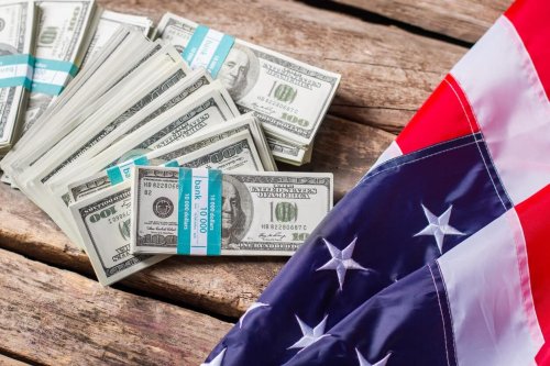American Flag and dollar bills