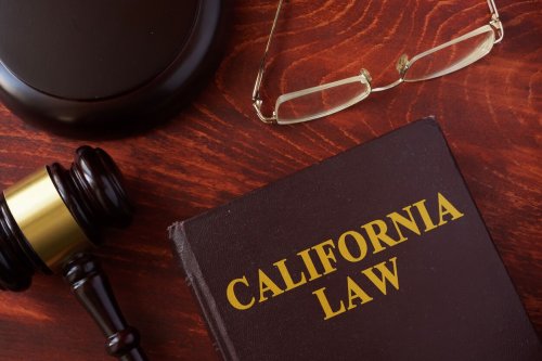 Book with title California Law and gavel