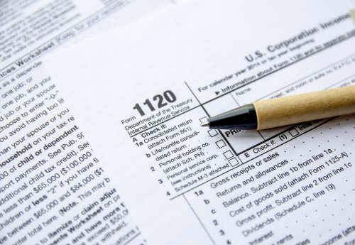 Closeup of Form 1120 for Corporations