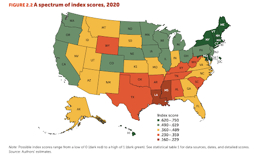 Index Score Map from 2020
