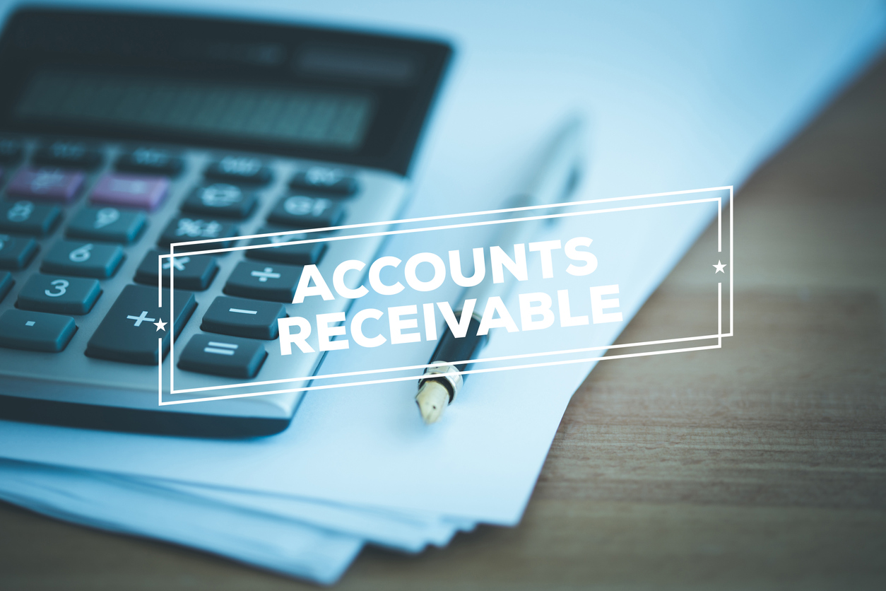 Accounts Receivable in the foreground of calculator image