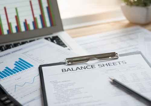 Balance sheet on desk