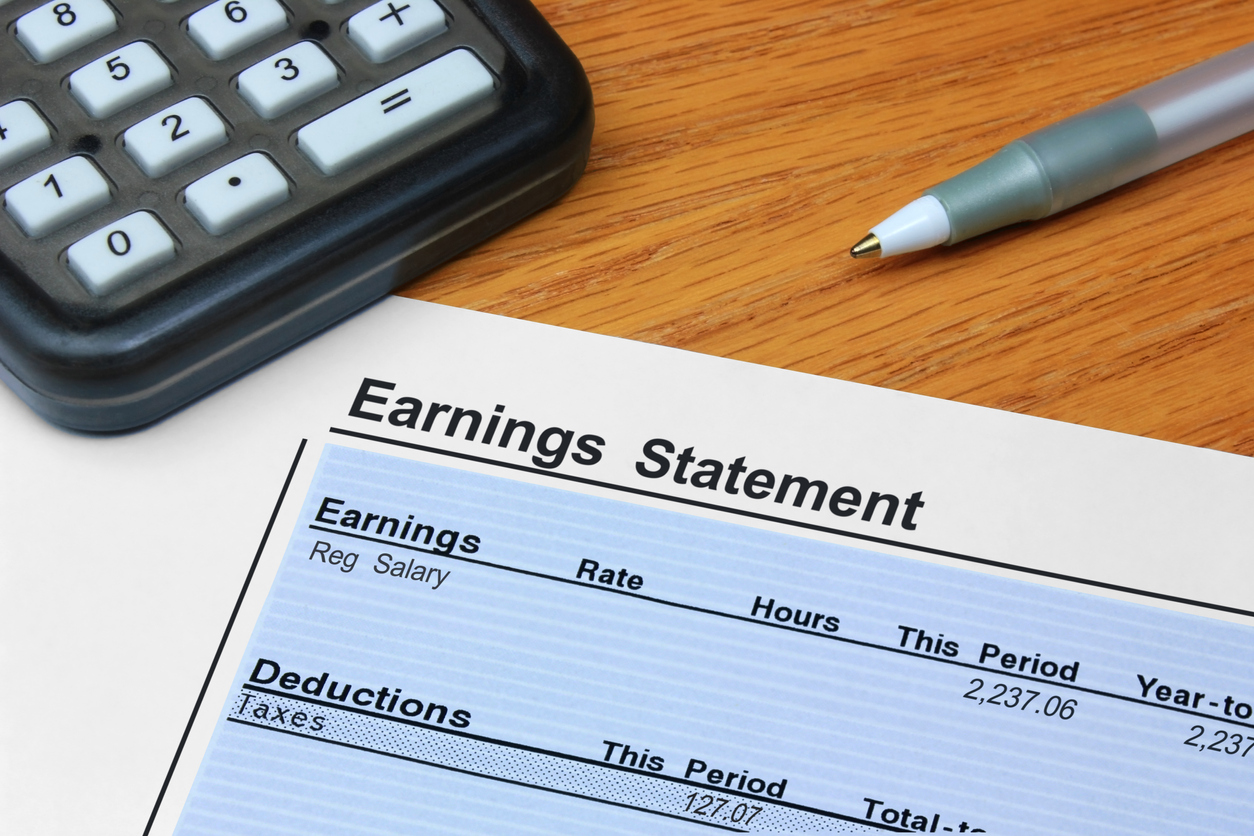Closeup of an Income Statement