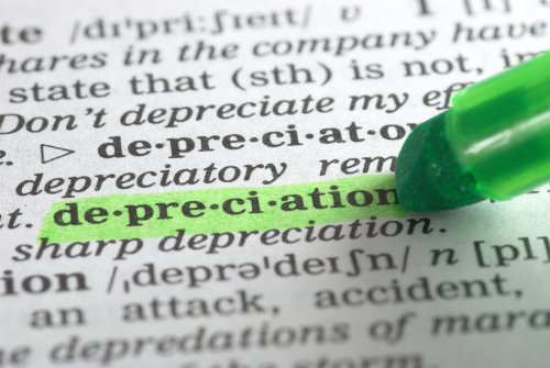 Depreciation highlighted in a dictionary
