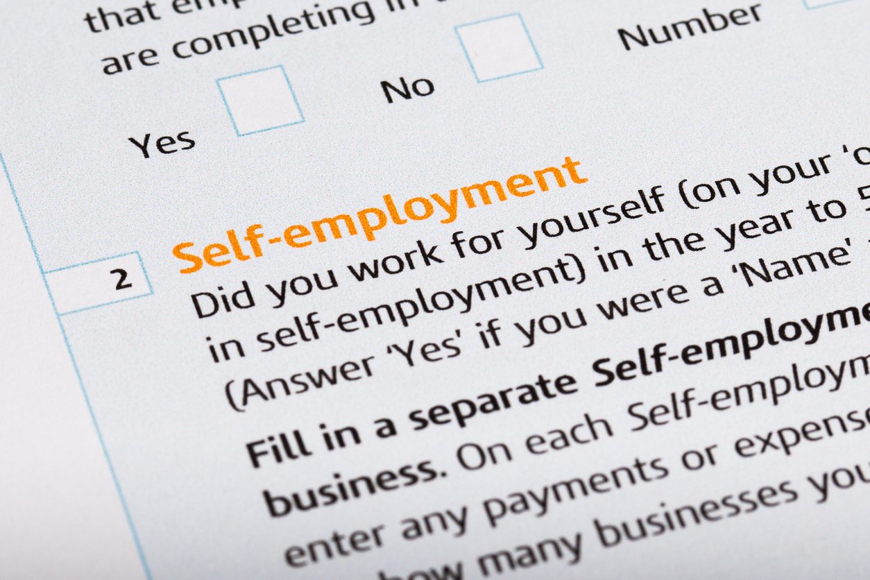 Self Employment written on Tax Form