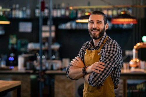 Small business owner smiling
