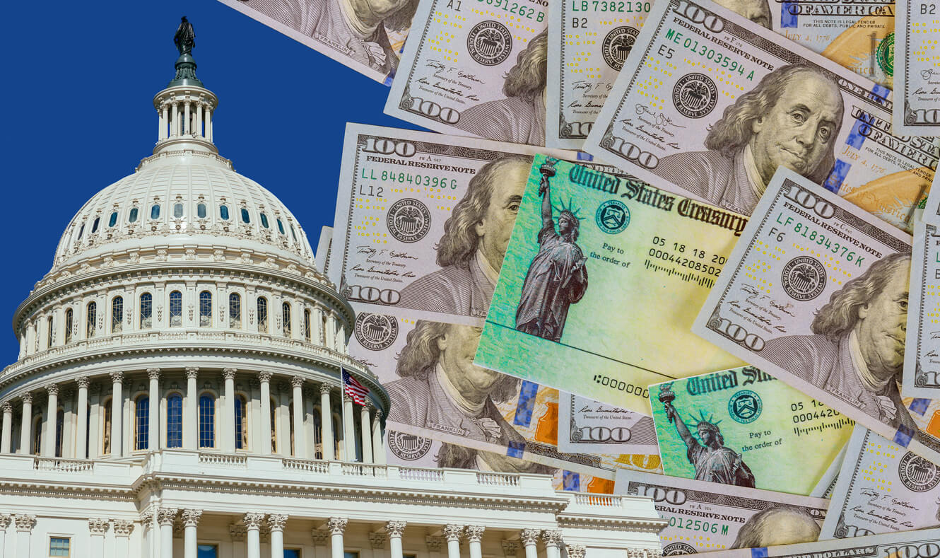 Capitol Building with dollar bills