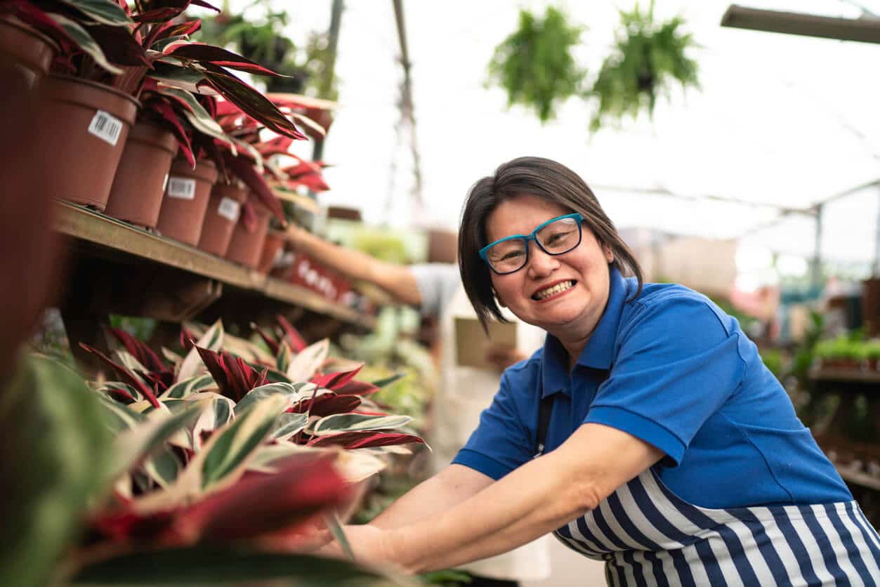 Florist Smiling while working