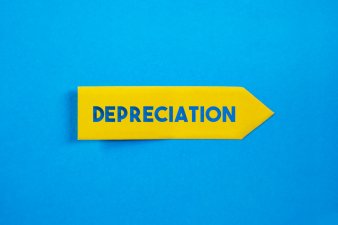 Yellow Sticky Note Paper With Depreciation Text.