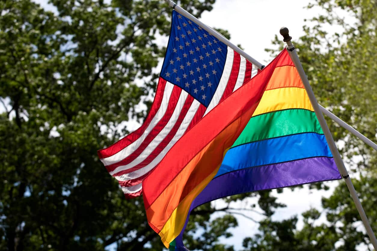 LGBT and American Flags together