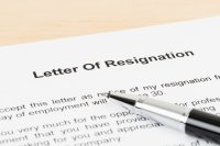 Letter of resignation with pen on it